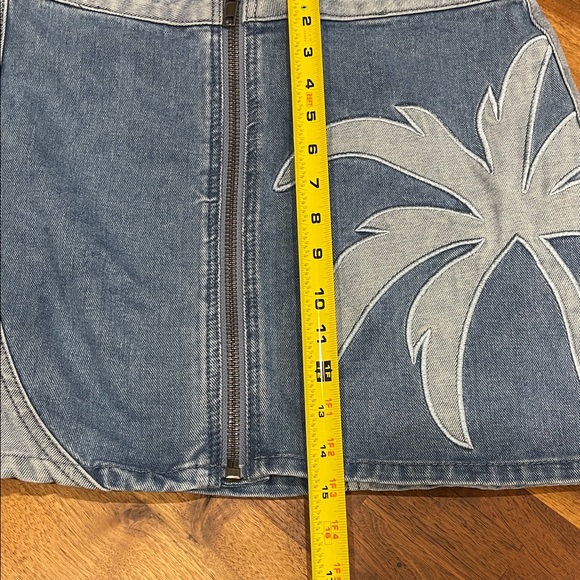 Nasty Gal Palm Cutwork Front Zip Denim Skirt - Picture 5 of 6